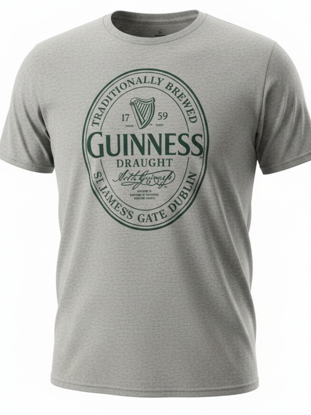 Guinness Grey Logo Graphic T‑Shirt for Men